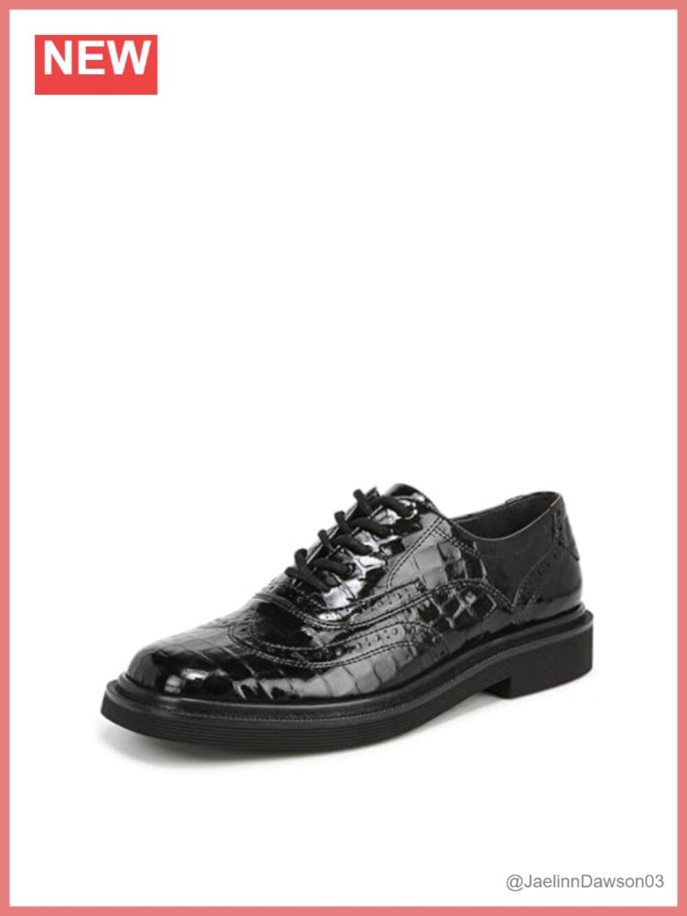 Women's Wingtip Lace Up Oxfords, Round Toe Faux Leather Shoes